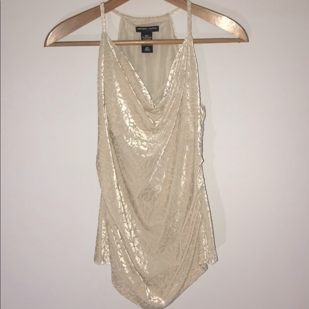 The Limited halter top, sleeveless, champagne colour.
